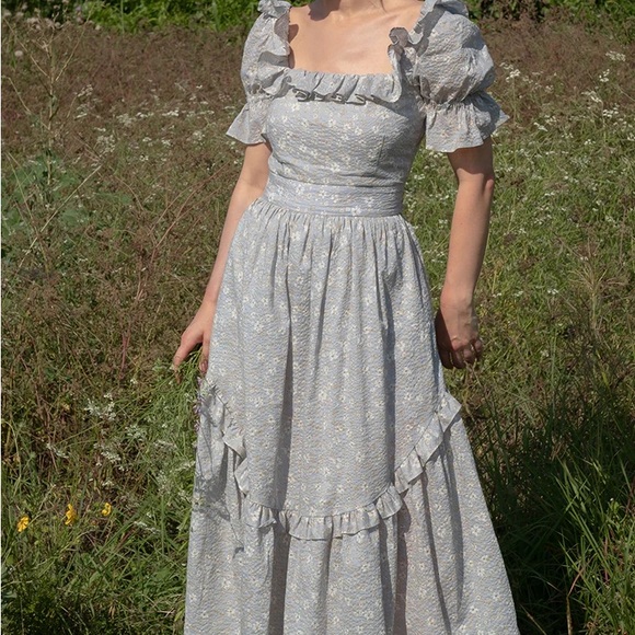 Of Her Own Kind Adeline Dress-XXL French Blue Floral
